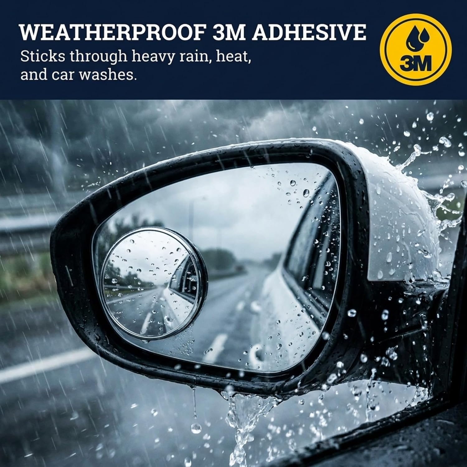 Blind Spot Mirror 2 Pack, 2 Inch HD Glass, Waterproof 3M Adhesive