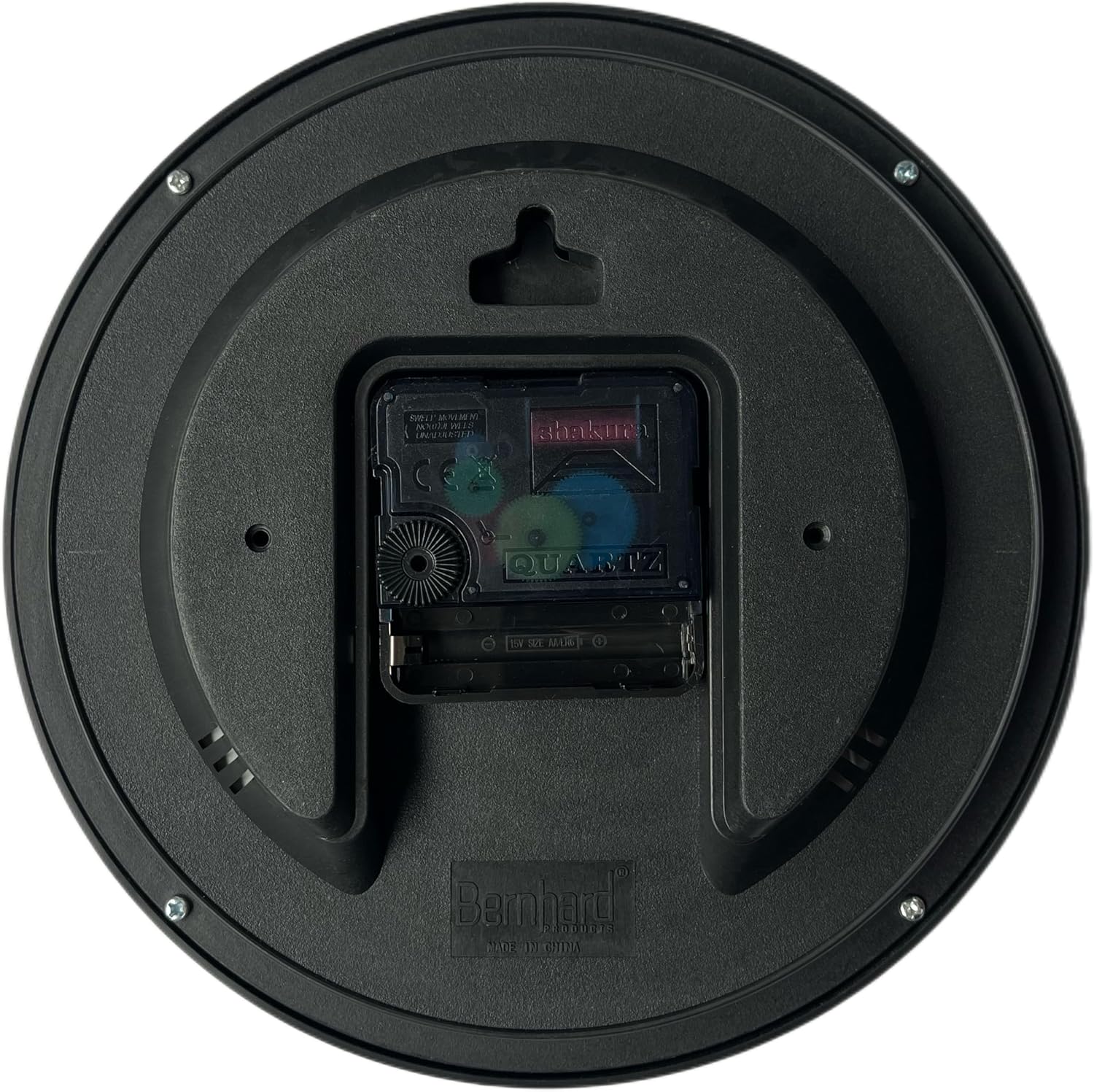Bernhard Products Black Wall Clock Silent Non Ticking 8 Inch Quality Quartz Battery Operated Round Easy to Read Home/Office/Kitchen/Classroom/School Clocks Sweep Movement