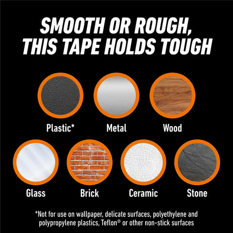 GORILLA Invisible Hold Mounting Tape, 1" x 150", Clear, 2-Pack