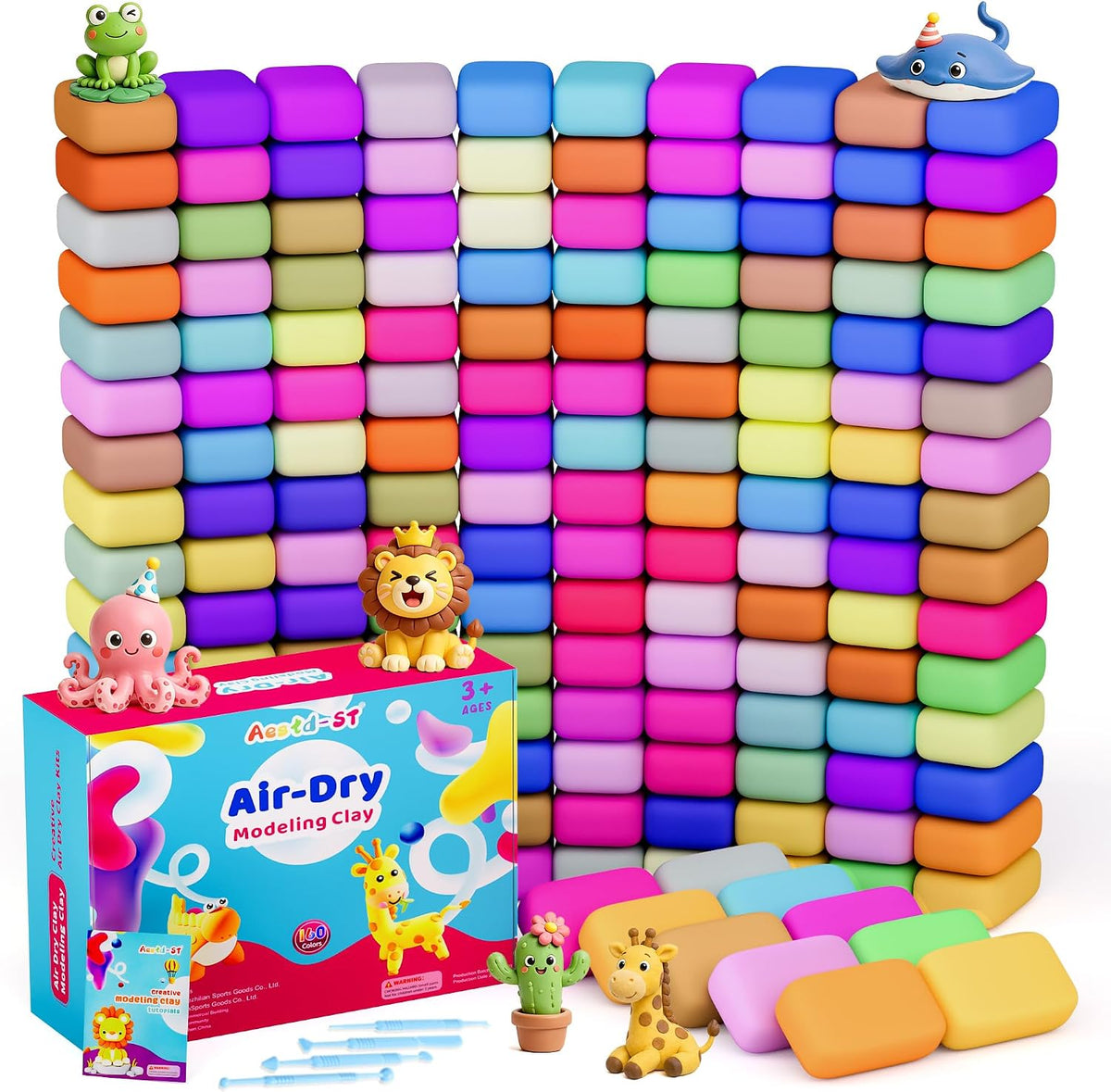 Aestd-ST Air Dry Clay 160 Colors, Modeling Clay for Kids, DIY Magic Clay