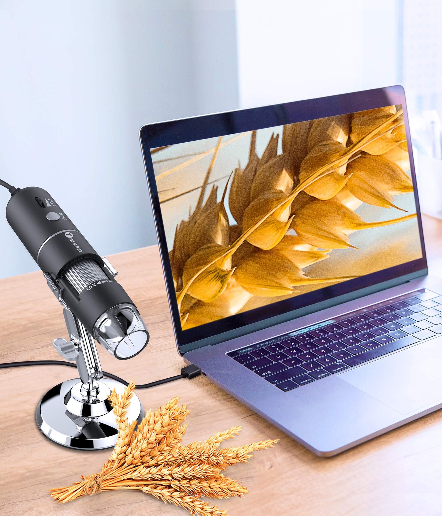 Wireless Digital Microscope Handheld USB HD Inspection Camera 50x-1000x Magnification with Stand Compatible with iPhone, iPad, Samsung Galaxy, Android, Mac, Windows Computer