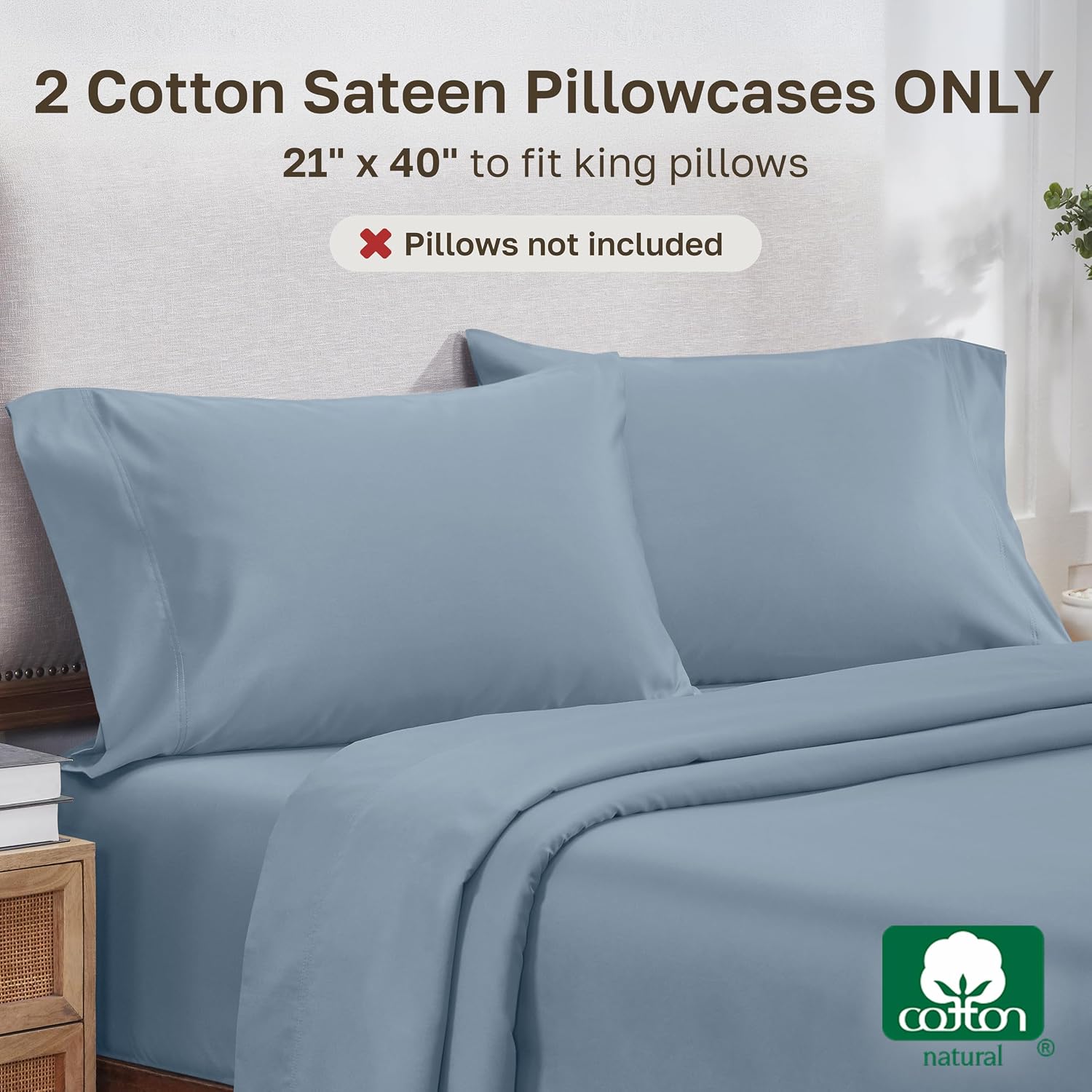 California Design Den 800 Thread Count 2-Pack Pillow Cases King Size