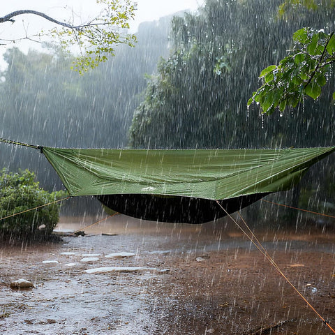 Night Cat Camping Hammock Tent: Lightweight Portable 4 in 1 Hammock with Rain Tarp and Mosquito Net for Hiking Jungle Outdoor