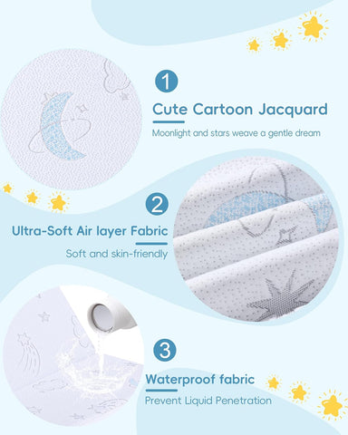 Trifold Pack and Play Mattress 38"x26", Dual Sided Pack N Play Mattresses for Baby Toddler with Waterproof Washable Breathable Cover, Portable Travel Crib Mattress for Playpen