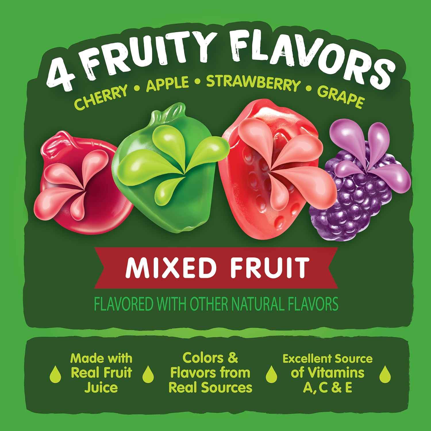 Black Forest Juicy Burst Fruit Snacks, Mixed Fruit, 2.25 Ounce Pouches (Pack of 48)