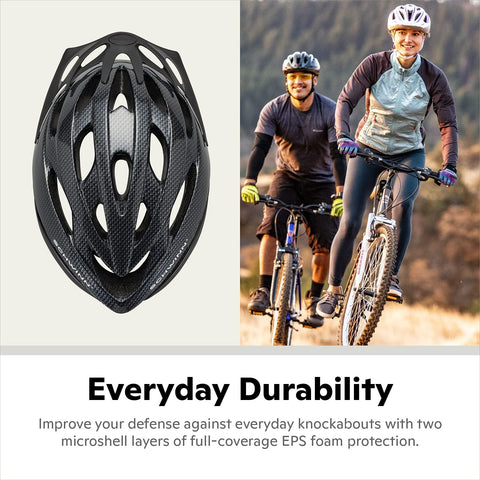 Schwinn Thrasher Helmet for Adults, Size 58-62 cm for Riders Ages 14+, Microshell, Adjustable Dial & Straps, Interior Padding, Air Vents, Visor, Adult Bike Helmet