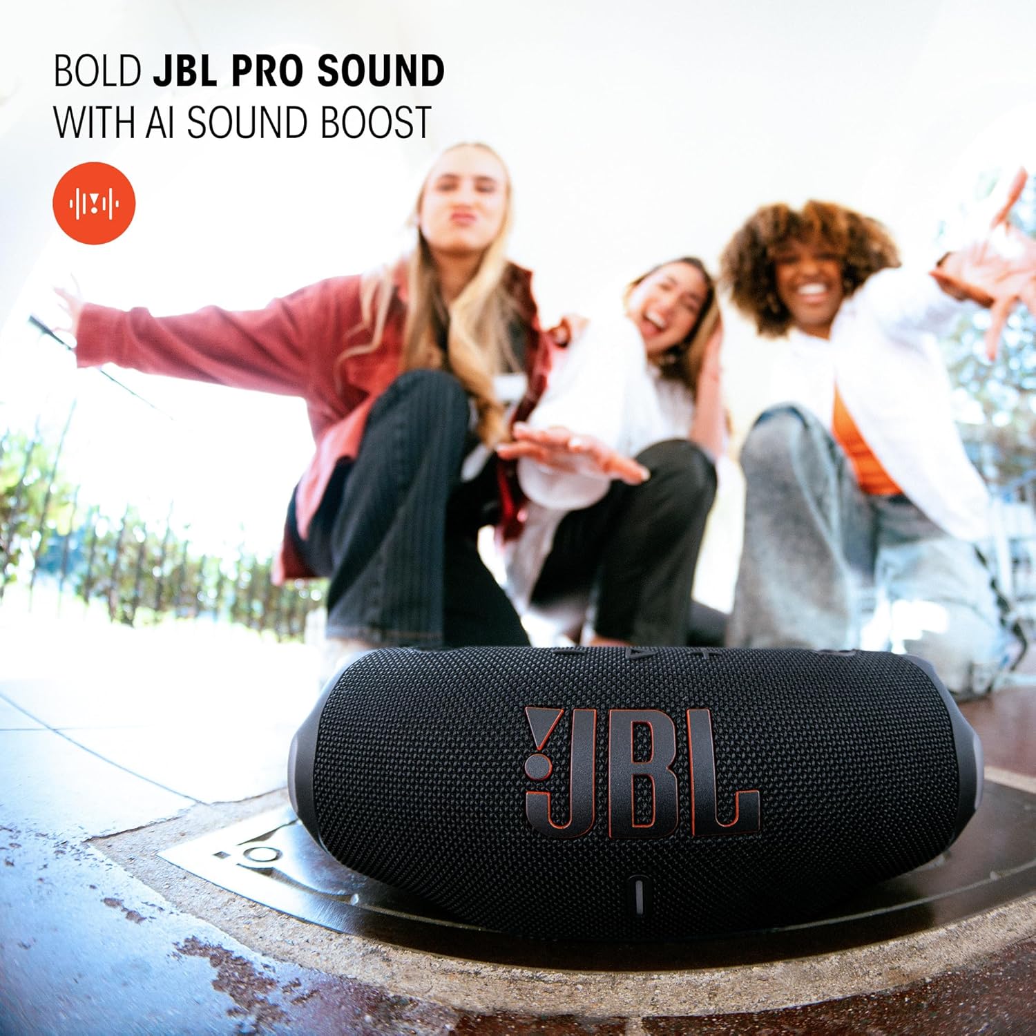 JBL Charge 6 Portable Bluetooth Speaker, Waterproof, Drop-Proof - Black