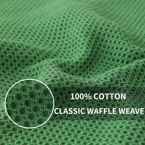 Homaxy 100% Cotton Waffle Weave Kitchen Dish Towels 8-Pack, Grass Green