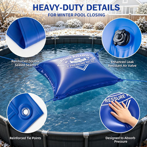 EPN Pool Pillows for Above Ground Pools, 8x8Ft Winter Pool Cover Pillow
