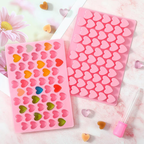 2.4ml Medium Heart Silicone Molds with 1 Dropper, 2 Pack Heart Mold