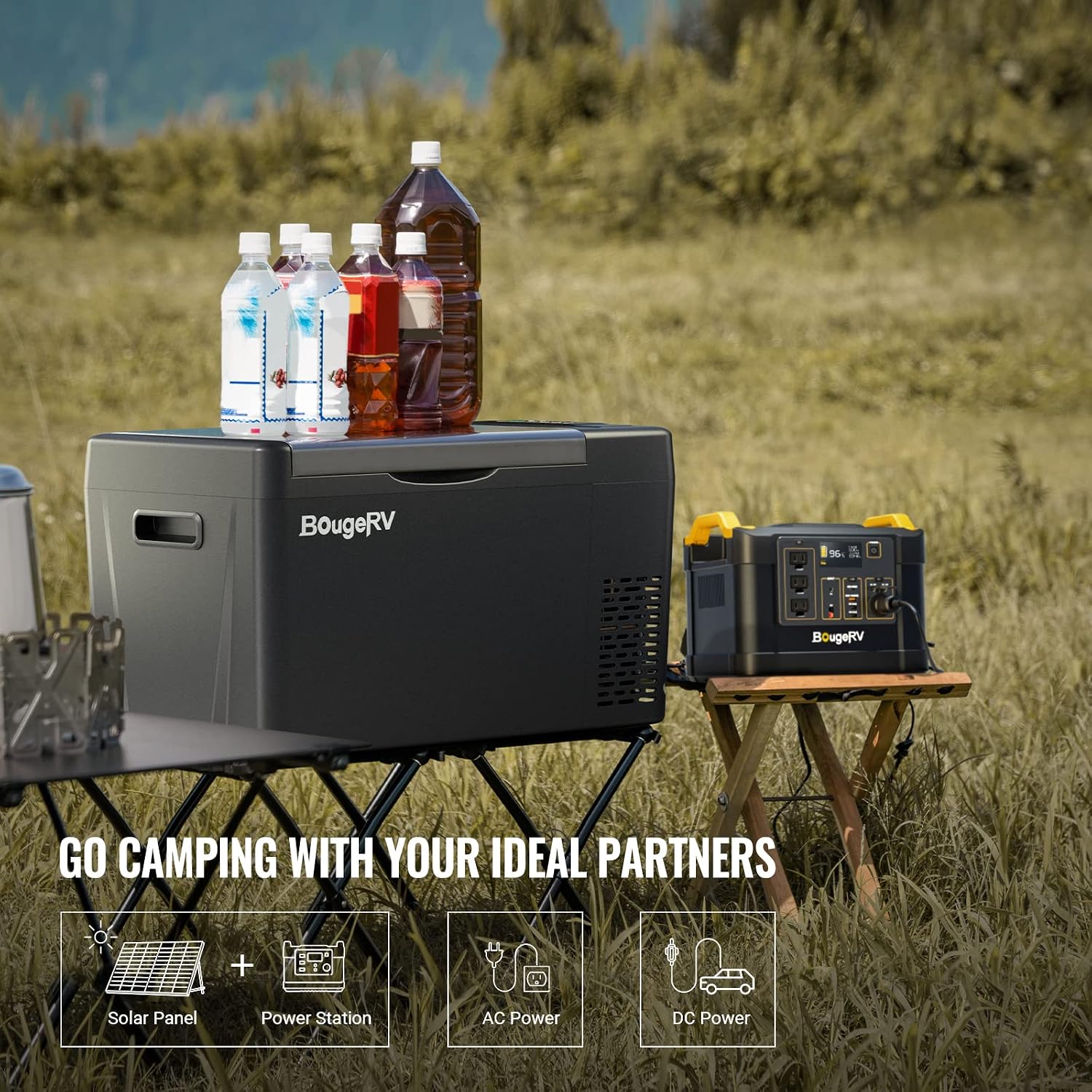 BougeRV 12v refrigerator 23 Quart, -8℉~50℉ Portable Freezer for Car, Black