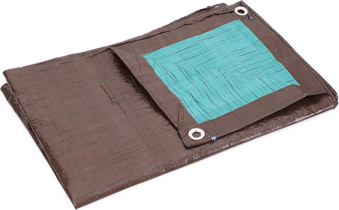 Kotap 12 x 16 Ft. All-Purpose Multi-Use Protection/Coverage 5-mil Poly Tarp, Reversible, Waterproof, Brown/Green, (TBG-1216)