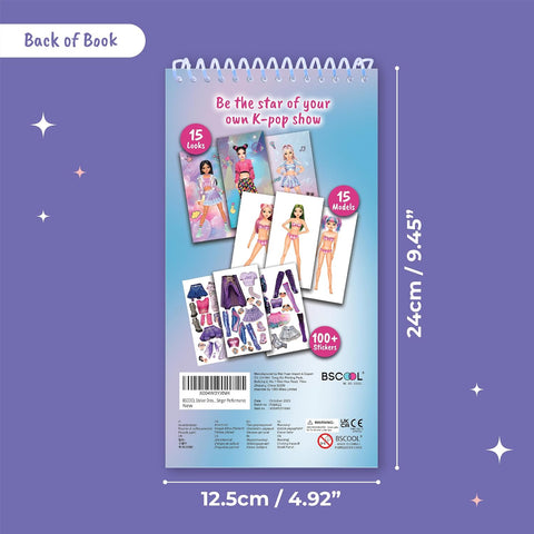 BSCOOL Kpop Sticker Book – Girls Fashion Design Activity for Kids