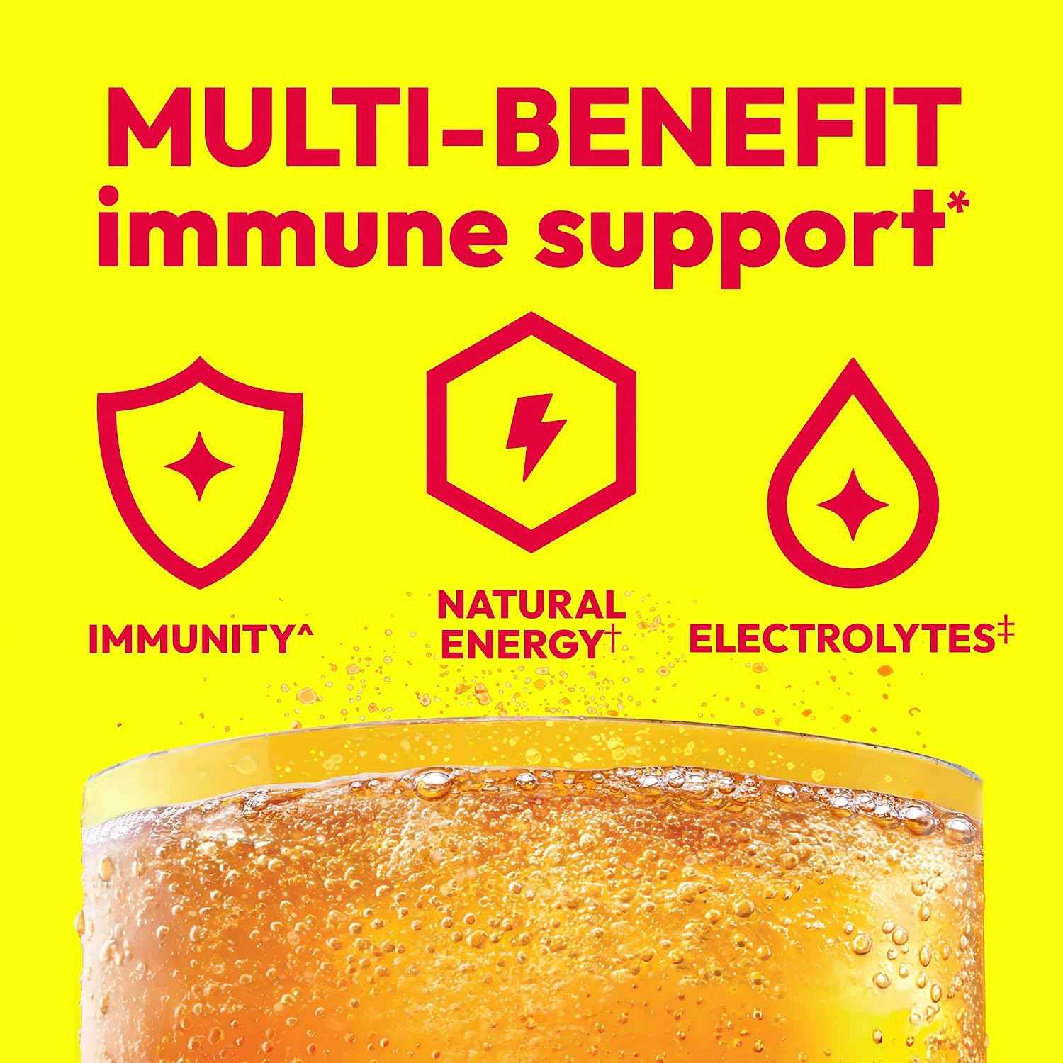 Emergen-C 1000mg Vitamin C Immune Support Powder, Super Orange, 90 ct | B Vitamins for Energy, Zinc and Manganese, Vitamin D, Electrolytes, 3 Month Supply, Natural Flavor