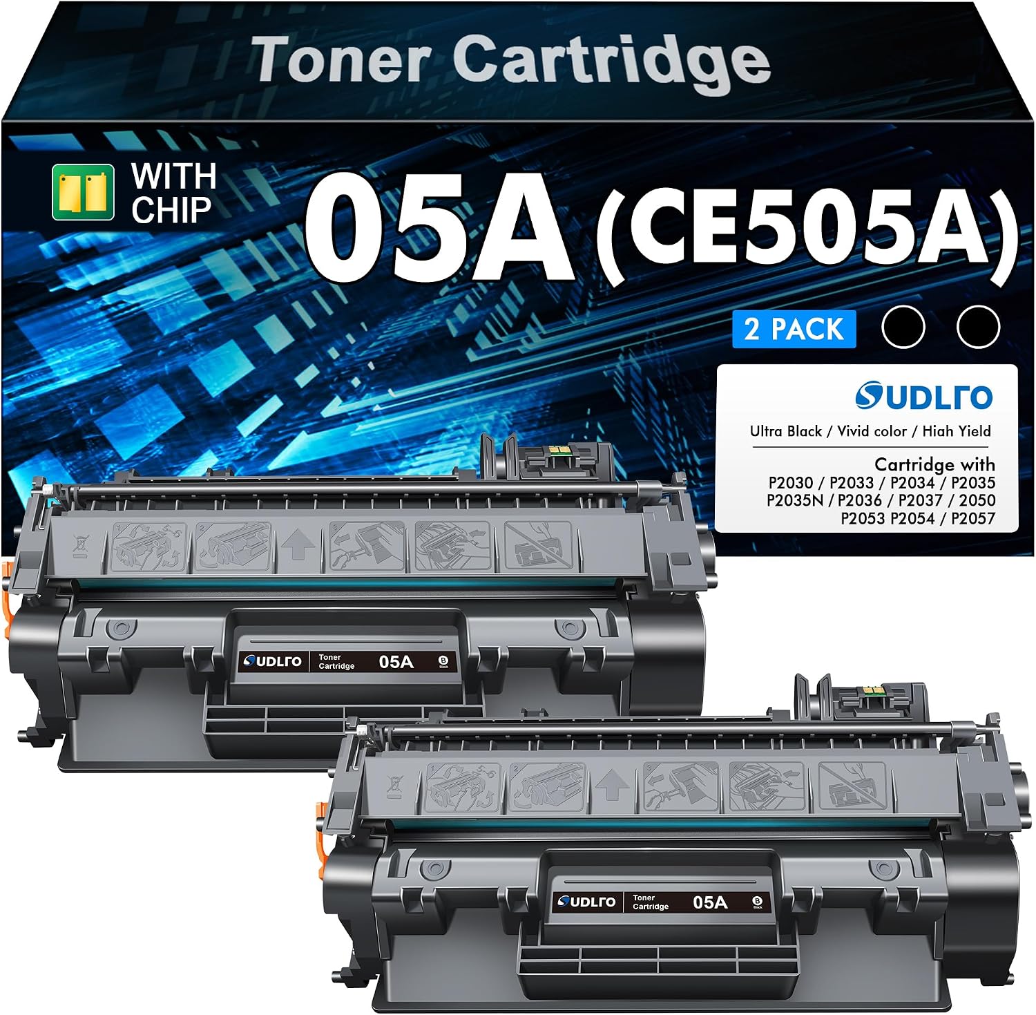 SUDLTO 05A CE505A Toner Cartridge - Replacement for HP 05A Toner Cartridge