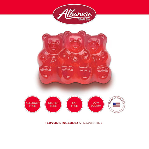 Albanese Candy, Strawberry Gummi Bears, 5-pound Bag