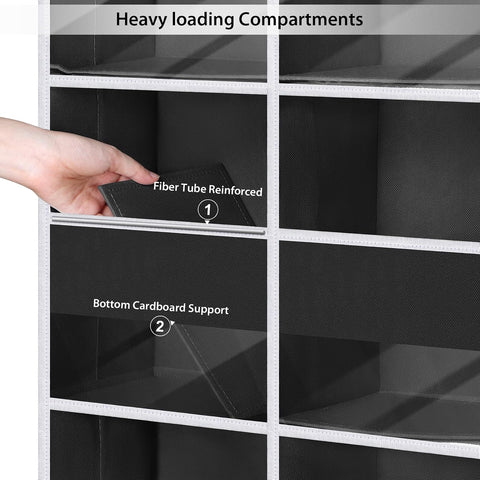 Univivi Upgraded Over the Door Organizer for Baby Nursery, Black, 5-Shelf