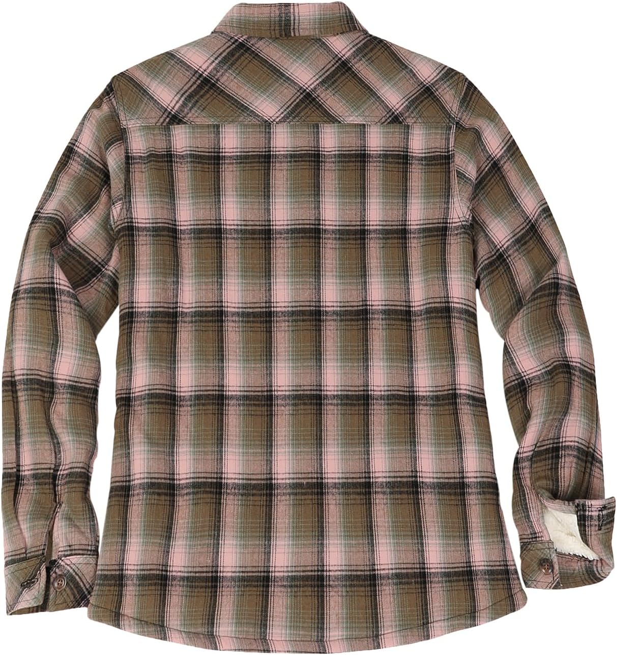 ThCreasa Womens Sherpa Lined Flannel Jacket with Hand Pockets