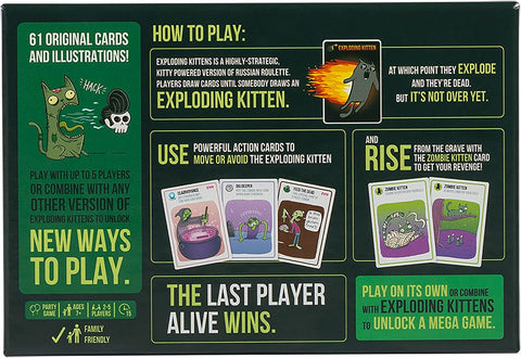 Exploding Kittens Zombie Kittens, 2-5 Players, Ages 7+ Card Game