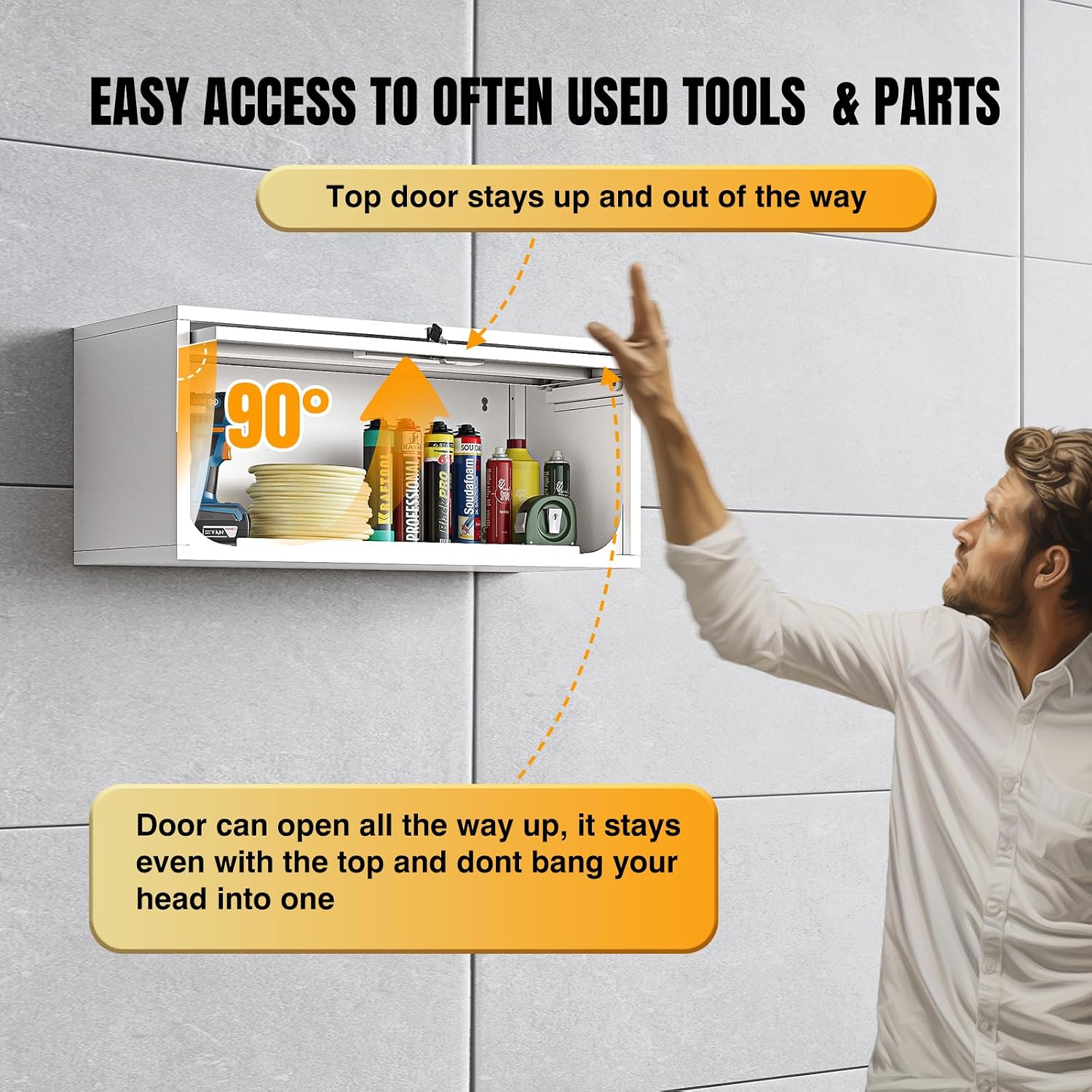 Wall Mounted Storage Organizer Wall Cabinet Garage Wall Cabinet Medicine Cabinet Over The Toilet Storage Cabinet Upper Cabinet Wall Mounted with Locking Door Steel Storage Cabinet White