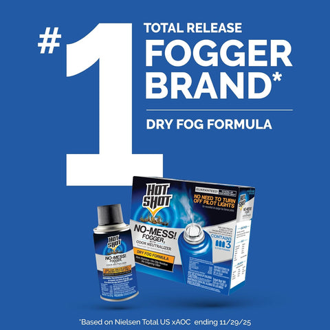 Hot Shot No-Mess! Fogger With Odor Neutralizer 3 Count-1.2 Oz Cans, 6 Pack