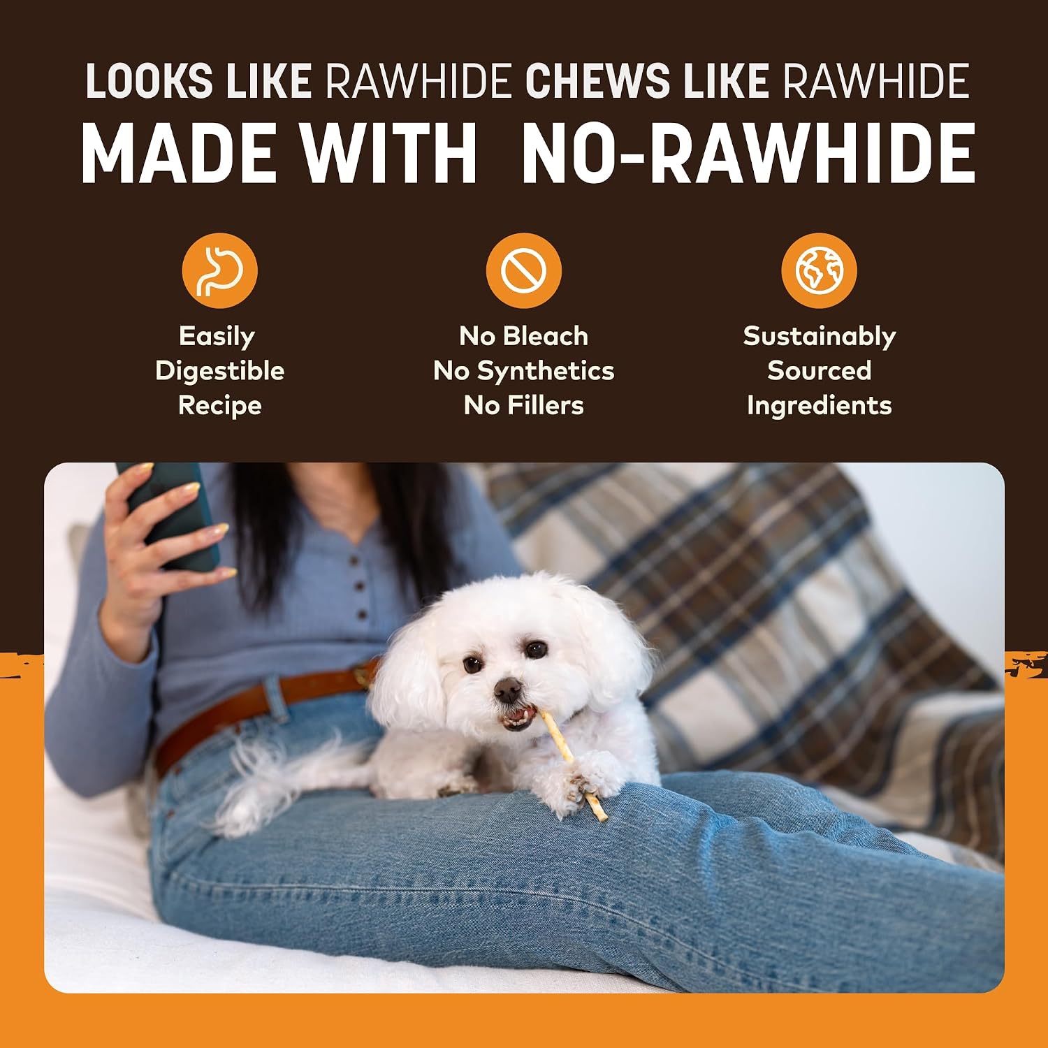 Earth Animal No Hide Stix - Rawhide Free Dog Chews Sticks 20 Count Chicken