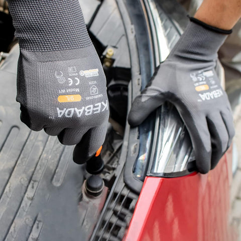 Kebada W1 Safety Work Gloves for Men & Women, Touchscreen, PU Coated