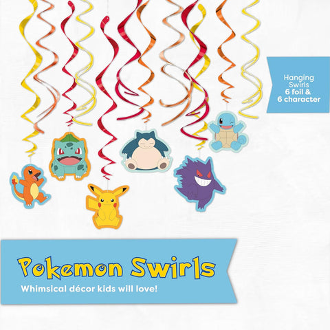 Pokemon Birthday Decorations Party Supplies - Happy Birthday Banner, Swirls