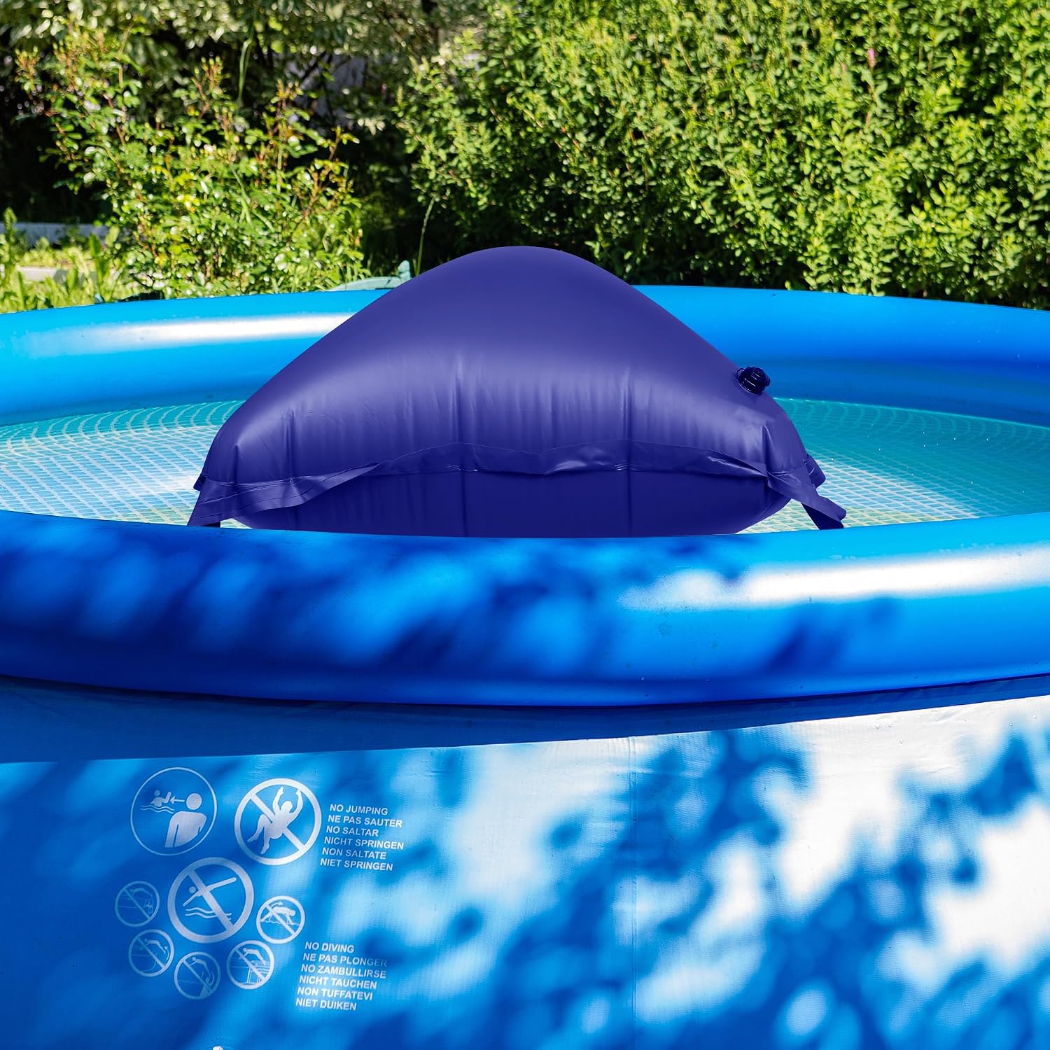 CACSPS 2 Pack Pool Pillow for for Above Ground Pools, 4x8 Ft Pool Air Pillow for Closing Winter Pool Winterizing Kit for Ground Pool, 0.5mm PVC Material, 2X 16.5Ft Rope (Blue)