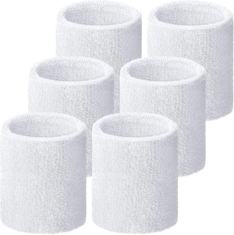Willbond Wrist Sweatbands, Sports Sweatbands for Competition, Sweat Absorbent, for Basketball, Tennis, Football, Running and Work (Pack of 6)