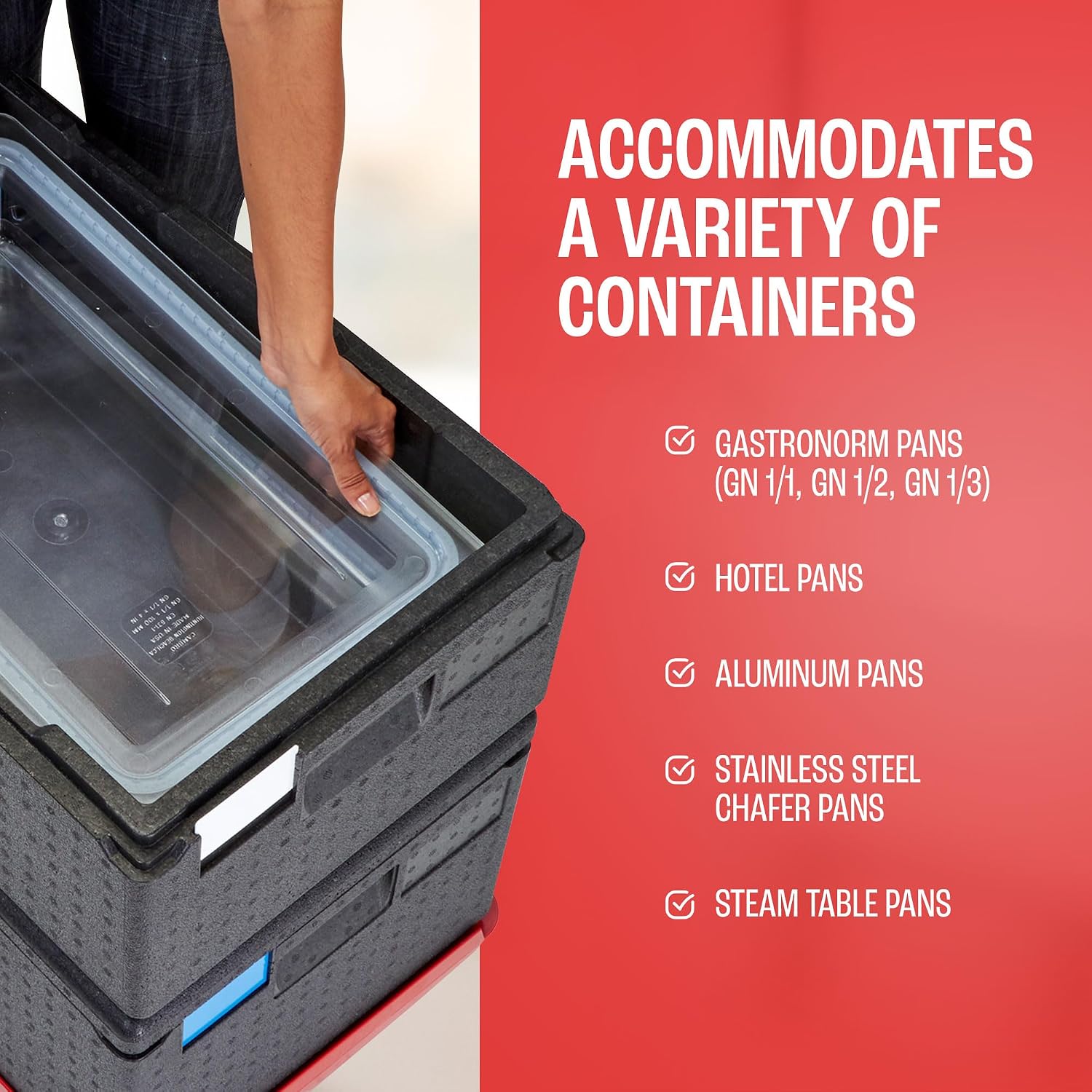 Cambro GoBox Insulated Lightweight Thermal Hot Box and Food Pan Carrier (12 Inch Deep) - Hotbox and Food Warmer for Catering & Transport - Top Load (Black)