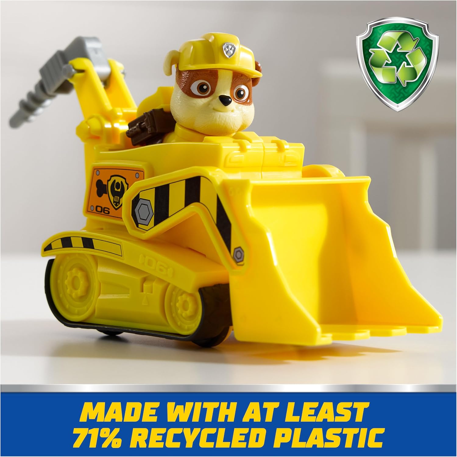 Paw Patrol, Rubble’s Bulldozer Toy Truck with Collectible Action Figure