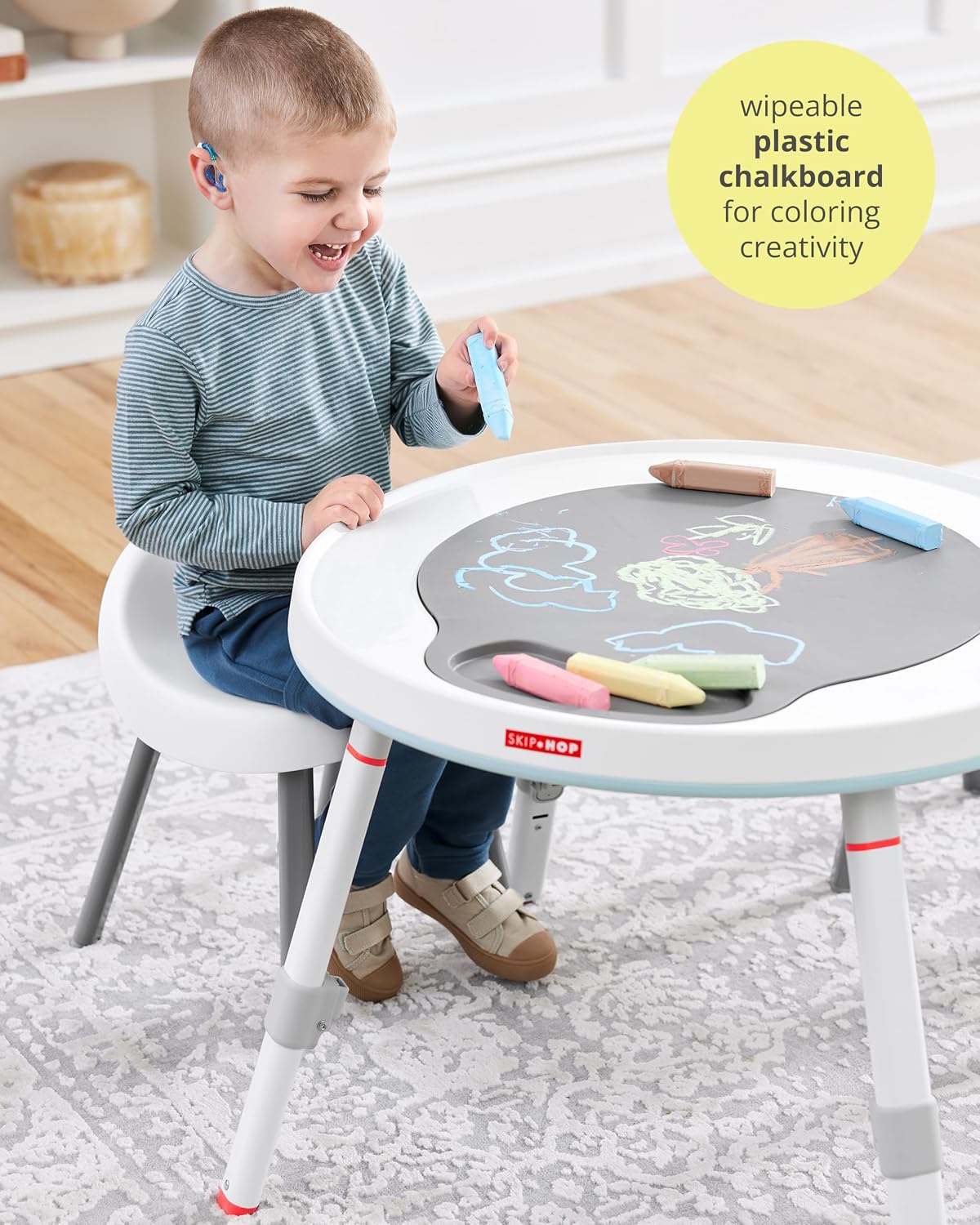 Skip Hop Baby Activity Center: Interactive Play Center with 3-Stage Grow-with-Me Functionality, 4mo+, Silver Lining Cloud