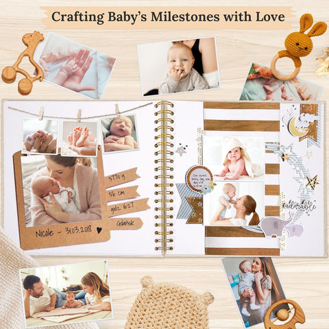 12"x12" Scrapbook Photo Album Linen Cover 40 Sheets 80 Pages White Paper