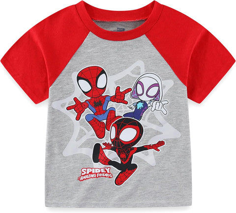 Marvel Spidey and His Amazing Friends Boys Short Sleeve T-Shirt and French Terry Shorts Set for Toddlers