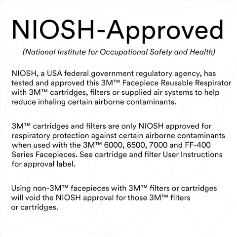 3M Half Facepiece Reusable Respirator 6300, NIOSH, Large