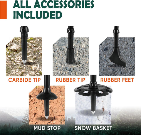 Trekology Trek-Z Cork Grip Collapsible Lightweight Hiking Trekking Poles
