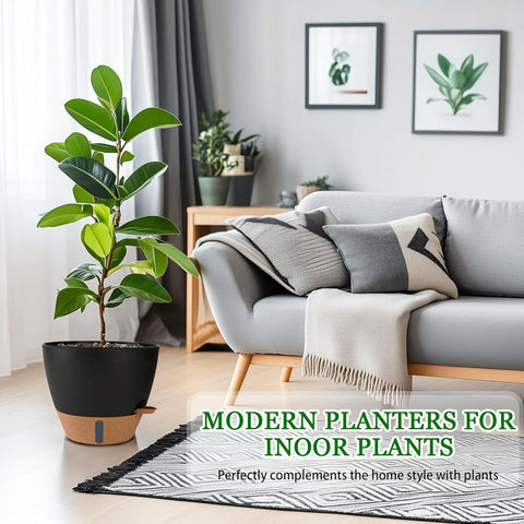 8/10/12 Inch Self Watering Pots for Indoor Outdoor Plants