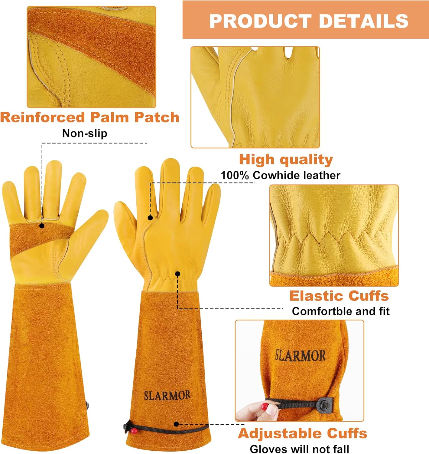 Gardening Gloves for Women Men, Long Thorn Proof Rose Pruning Glove