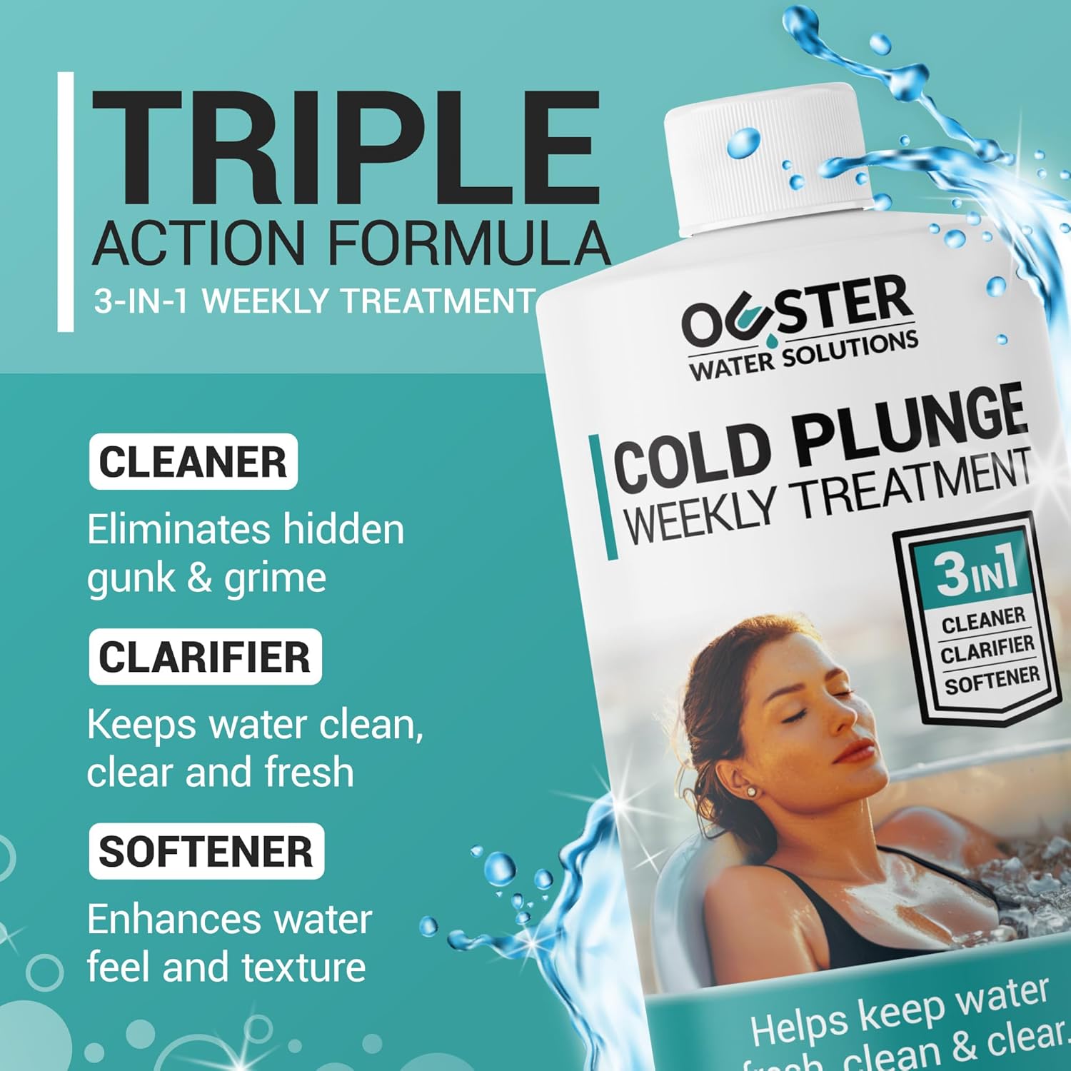 Ouster 3in1 Cold Plunge Water Treatment, Weekly Cleaner, 32oz