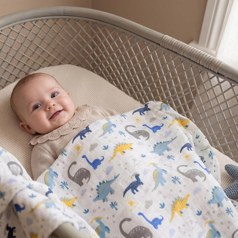 GLLQUEN BABY Muslin Swaddle Blankets 4Pk Receiving Blanket Large 35" x 40"