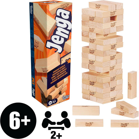 Official Hasbro Games Jenga Game | Digital Die for 6 More Ways to Play | Original Wood Block Game | Stacking Tower | Ages 6+ | 1+ Players | Party Games