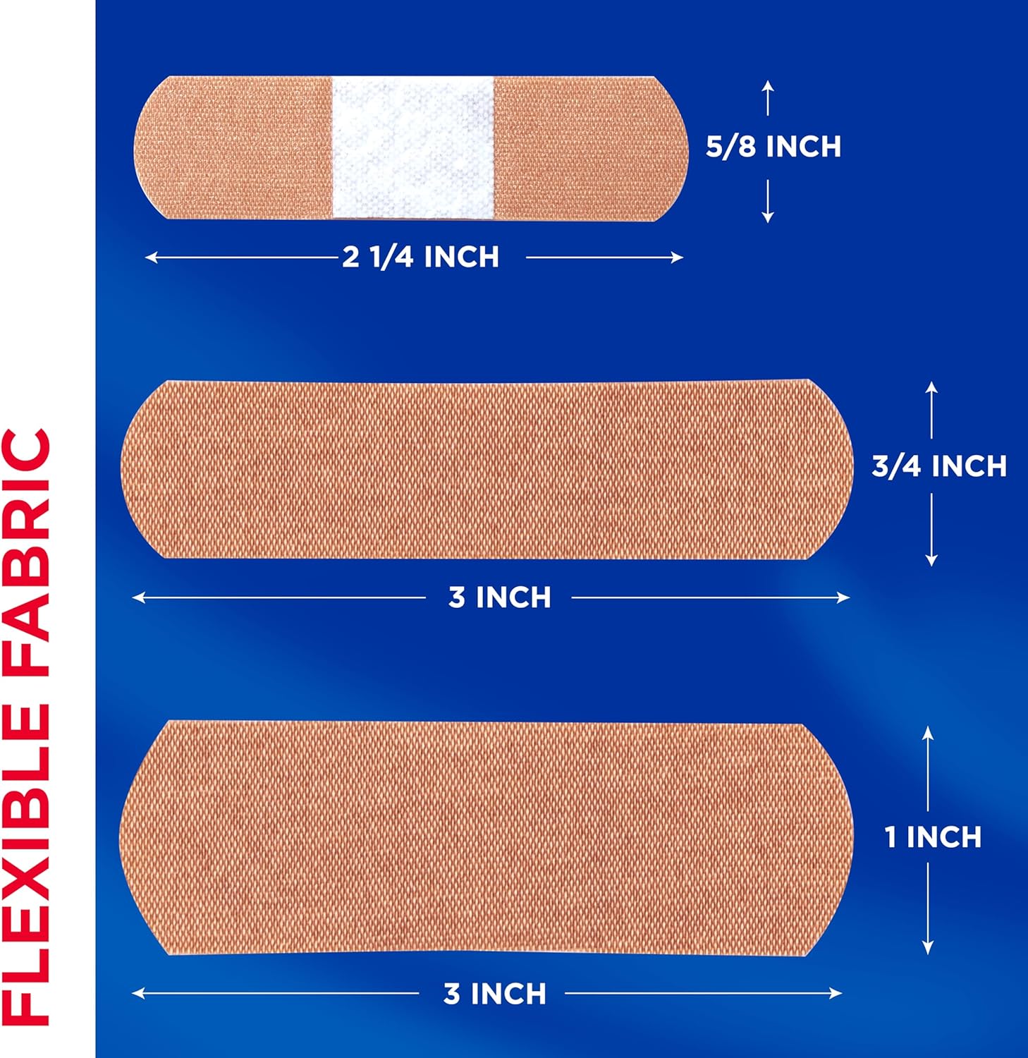 BAND-AID Brand Flexible Fabric Adhesive Bandages, Assorted Sizes, 100 Count