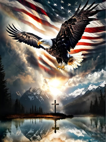 Diamond Art Kits for Adults,US Flag EagleDiamond Painting Kit,11.8X15.8inch