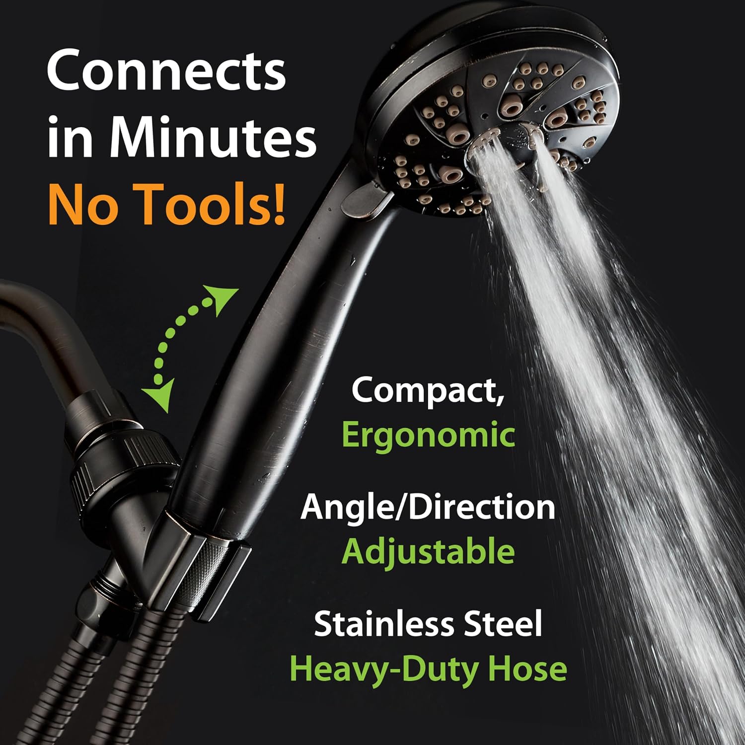 AquaDance High Pressure Luxury 6-mode Spiral Ergonomic Handheld Shower Head