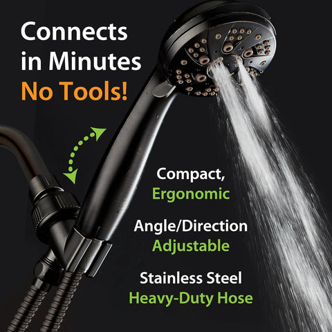 AquaDance High Pressure Luxury 6-mode Spiral Ergonomic Handheld Shower Head