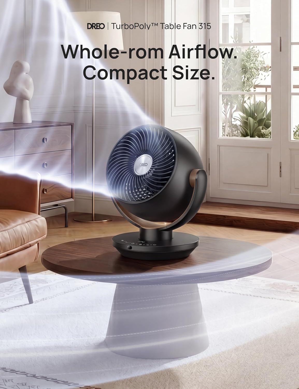 DREO Fan for Bedroom, Desk Air Circulator Fan with Remote, 11 Inch Table Fans for Whole Room, 65ft Powerful Airflow, 120° Vertical Manual +90° Oscillating, 4 Speeds, 8H Timer, 25dB Quiet Fan, Home