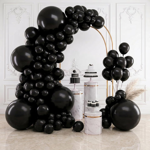 RUBFAC Balloons Black Balloon Arch for Black Birthday Decorations 154pcs