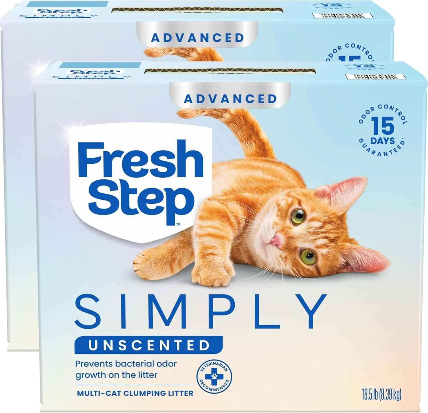 Fresh Step Advanced Simply Unscented Multi Cat Clumping Litter, 18.5lb, 2Pk