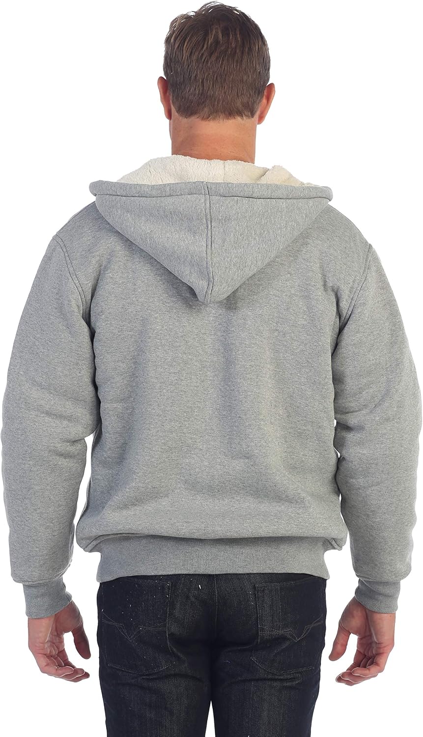 Gioberti Men's Soft Heavyweight Sherpa Lined Fleece Hoodie Jacket